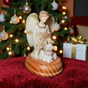 Carlton Cards Music Box 'Silent Night' Angel And Lamb Vintage 0-09-003A